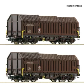   Roco 6600132 Teleszkóptetős négytengelyes teherkocsi-pár, Shimmns, ÖBB (E6) (H0)