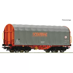   Roco 6600133 Ponyvás négytengelyes teherkocsi Shimmns, Sogetank SpA.(E6) (H0)