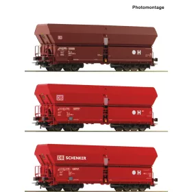   Roco 6600135 Nyitott négytenglyes teherkocsi-készlet, 3-részes Falns, DB-AG (E6) (H0)