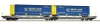 Roco 6600137 Konténerszállító iker-zsebeskocsi, Sdggmrss/T3000e, 2 db kamionfélpótkocsival, HUPAC (E6) (H0)