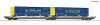 Roco 6600137 Konténerszállító iker-zsebeskocsi, Sdggmrss/T3000e, 2 db kamionfélpótkocsival, HUPAC (E6) (H0)