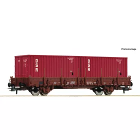   Roco 6600138 Rakoncás teherkocsi, Ks, 20 lábas konténerekkel - DSR, DR (E4) (H0)