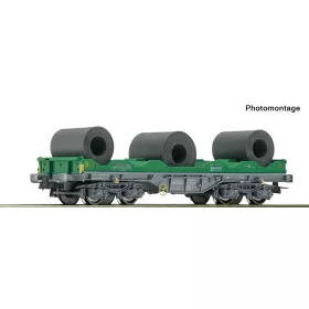   Roco 6600139 Acéltekercsszállító négytengelyes pőrekocsi, zöld, Renfe (E5-6) (H0)