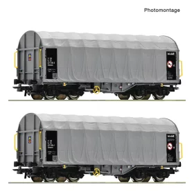   Roco 6600144 Ponyvás négytengelyes teherkocsi-pár Shimmns, CD (E5-6) (H0)