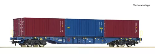 Roco 6600145 Konténerszállító négytengelyes teherkocsi, Sgnss, 20 lábas konténerekkel, CD-Cargo (E6) (H0)