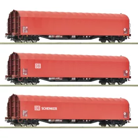   Roco 6600156 Ponyvás négytengelyes teherkocsi-készlet, 3-részes Rilns, DB-AG (E6) (H0)