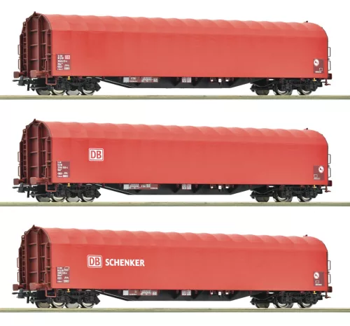Roco 6600156 Ponyvás négytengelyes teherkocsi-készlet, 3-részes Rilns, DB-AG (E6) (H0)