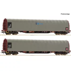   Roco 6600159 Ponyvás négytengelyes teherkocsi-pár, Rils-y, CD-Cargo (E6) (H0)