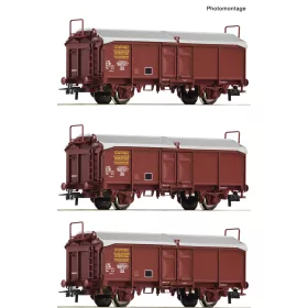   Roco 6600173 Eltolható tetejű teherkocsi-készlet, 3-részes Tms, SNCF (E4) (H0)