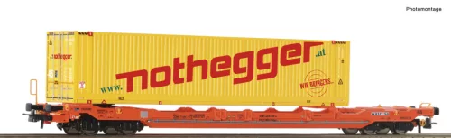 Roco 6600178 Zsebeskocsi, négytengelyes T5 Wascosa + Nothegger konténerrel (E6) (H0)