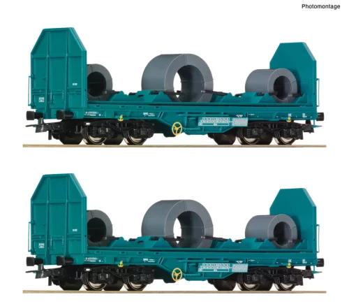 Roco 6600181 Acéltekercsszállító négytengelyes pőrekocsi, Shmmns, FS (E5-6) (H0)