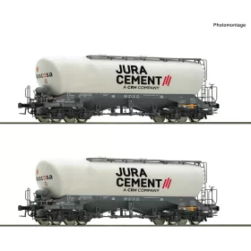   Roco 6600191 Poranyagszállító négytengelyes silókocsi-pár, Uacns, Jura Cement/Wascosa (E6) (H0)