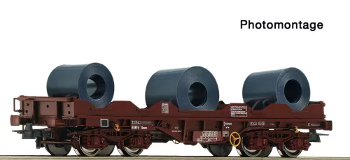Roco 6600198 Acéltekercsszállító négytengelyes pőrekocsi, Shimms, barna, Renfe (E4) (H0)