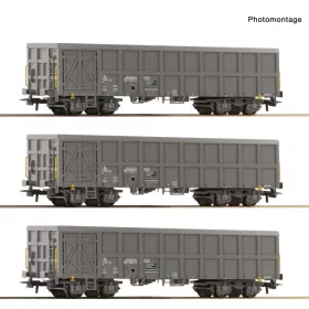   Roco 6600203 Nyitott négytengelyes teherkocsi-készlet, 3-részes Fas, SNCF (E5-6) (H0)