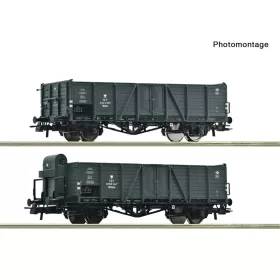   Roco 66000216 Nyitott teherkocsi-pár, Wddo (ex Villach), PKP (E3) (H0)