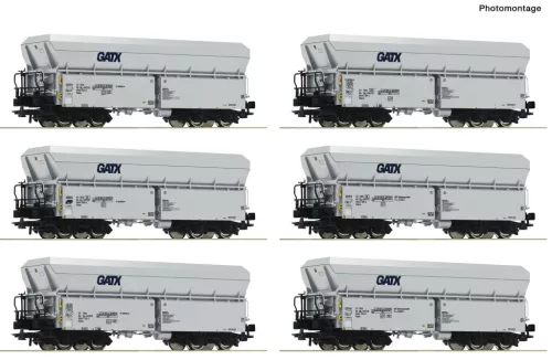 Roco 6600220 Önürítős négytengelyes teherkocsi-készlet, 6-részes Falns, GATX (E6) (H0)