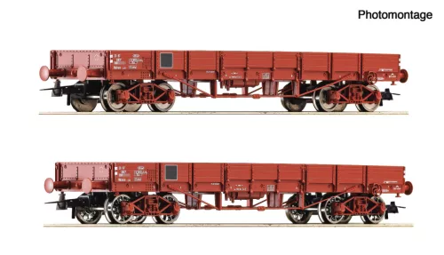 Roco 6600224 Alacsony oldalfalú négytengelyes teherkocsi-pár, TP sorozat, SNCF (E3-4) (H0)