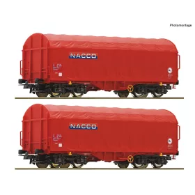   Roco 6600226 Ponyvás négytengelyes teherkocsi-pár Shimmns, NACCO (E6) (H0)