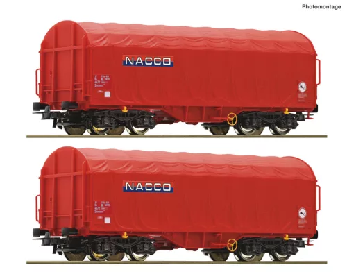 Roco 6600226 Ponyvás négytengelyes teherkocsi-pár Shimmns, NACCO (E6) (H0)
