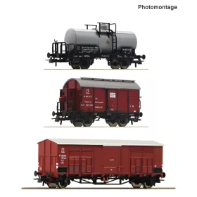  Roco 6600229 Teherkocsi-készlet, 3-részes olasz mellékvonai tehervonat, FS (E3) (H0)