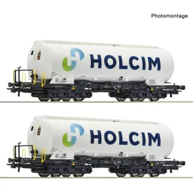   Roco 6600233 Poranyagszállító négytengelyes silókocsi-pár, Uacs, Holcim (E6) (H0)