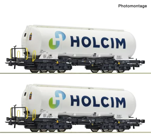 Roco 6600233 Poranyagszállító négytengelyes silókocsi-pár, Uacs, Holcim (E6) (H0)
