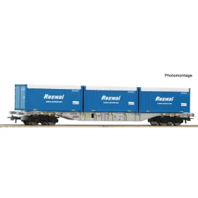   Roco 6600234 Konténerszállító négytengelyes teherkocsi, Sgns, 20 lábas konténerekkel, AAE/Rexwal (E6) (H0)