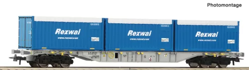 Roco 6600234 Konténerszállító négytengelyes teherkocsi, Sgns, 20 lábas konténerekkel, AAE/Rexwal (E6) (H0)