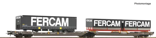 Roco 6600235 Dupla-zsebeskocsi T3000e Hupac, Fercam (E6) (H0)