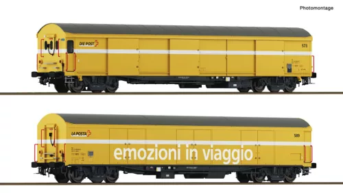 Roco 6600243 Postakocsi-pár, négytengelyes Typ Z-5 Die Post, Wascosa (E6) (H0)