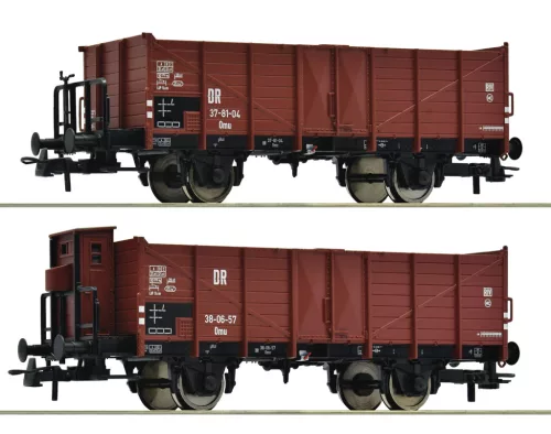 Roco 6600253 Nyitott teherkocsi-pár, Omu, DR (E3) (H0)
