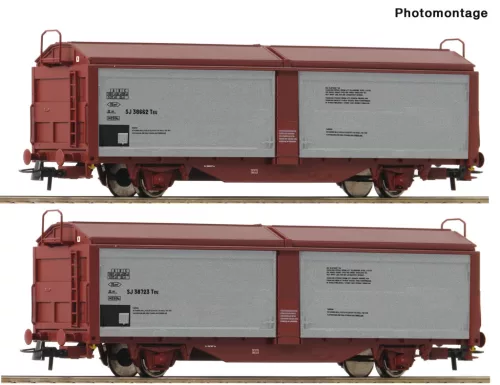 Roco 6600257 Eltolható oldalfalú/tetejű teherkocsi-pár, SJ (E4) (H0)