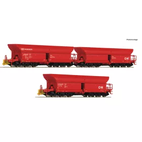   Roco 6600270 Önürítős hattengelyes teherkocsi-készlet, 3-részes Falrrs 152/Faals 151, DB-AG (E6) (H0) #1