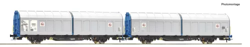 Roco 6600276 Dupla eltolható oldalfalú teherkocsi, Hiirrs, Transwaggon (E5-6) (H0)