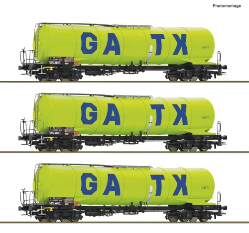 Roco 6600277 Tartálykocsi-készlet, 3-részes Zacns, GATX (E6) (H0)