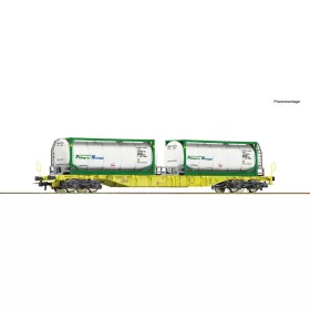   Roco 6600279 Konténerszállító négytengelyes teherkocsi, Sgns, tartálykonténerekkel - Pellegrini, GATX (E6) (H0)