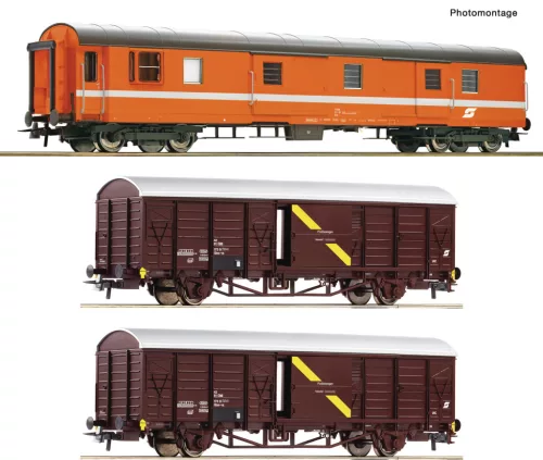 Roco 6600294 Postakocsi-készlet, 3-részes Ds, ÖBB (E4-5) (H0)