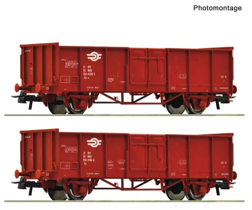 Roco 6600301 Nyitott teherkocsi-pár, Es, MÁV (E5) (H0)