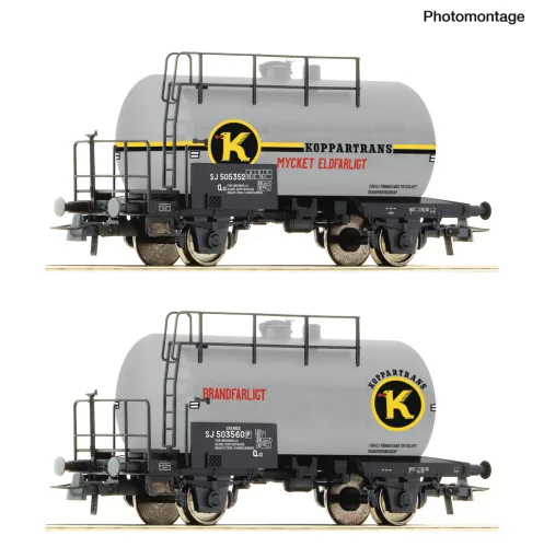 Roco 6600302 Tartálykocsi-pár, Deutz típus, Koppartrans, SJ (E3-4) (H0)
