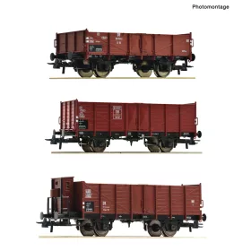   Roco 6600303 Nyitott teherkocsi-készlet. 3-részes O10/Om12, DB (E3) (H0)