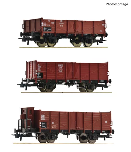 Roco 6600303 Nyitott teherkocsi-készlet. 3-részes O10/Om12, DB (E3) (H0)