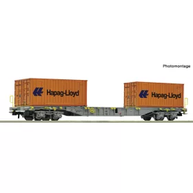   Roco 6600304 Konténerszállító négytengelyes teherkocsi, Sgns, Hapag-Lloyd konténerekkel, PKP (E6) (H0)