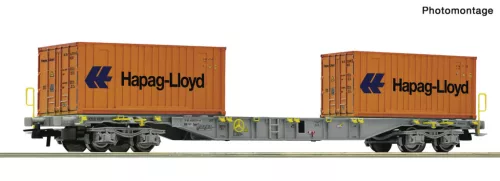 Roco 6600304 Konténerszállító négytengelyes teherkocsi, Sgns, Hapag-Lloyd konténerekkel, PKP (E6) (H0)