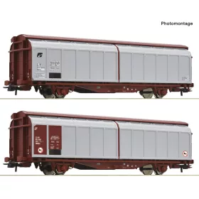   Roco 6600308 Eltolható oldalfalú teherkocsi-pár, Hbbillns, FS (E6) (H0)