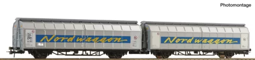 Roco 6600311 Dupla eltolható oldalfalú teherkocsi, Himrrs, Nordwaggon (E6) (H0)