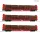 Roco 6600318 Rakoncás négytengelyes teherkocsi-készlet, 3-részes Rnoos, piros, rönkfa rakománnyal, OnRail (E6) (H0)