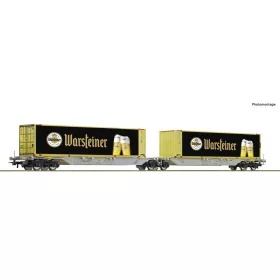   Roco 6600320 Dupla zsebeskocsi T2000, Warsteiner konténerrel (E6) (H0)