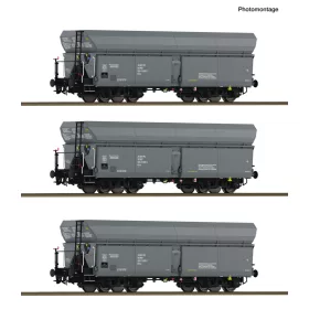   Roco 6600324 Önürítős négytengelyes teherkocsi-készlet, 3-részes Wap, PKP (E4) (H0)