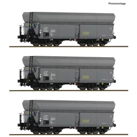   Roco 6600325 Önürítős négytengelyes teherkocsi-készlet, 3-részes Wap, CSD (E4) (H0)