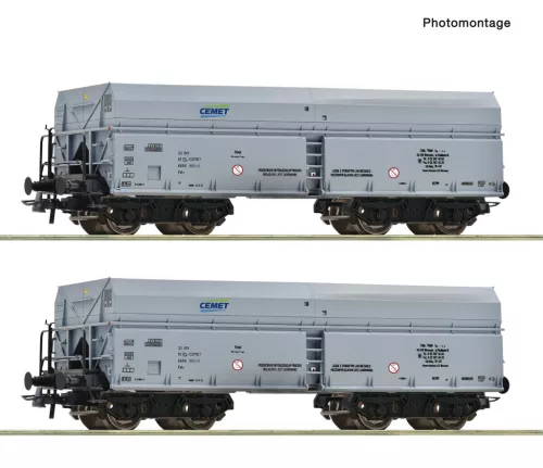 Roco 6600328 Önürítős négytengelyes teherkocsi-pár, Fals, CEMET S. A. (E6) (H0)